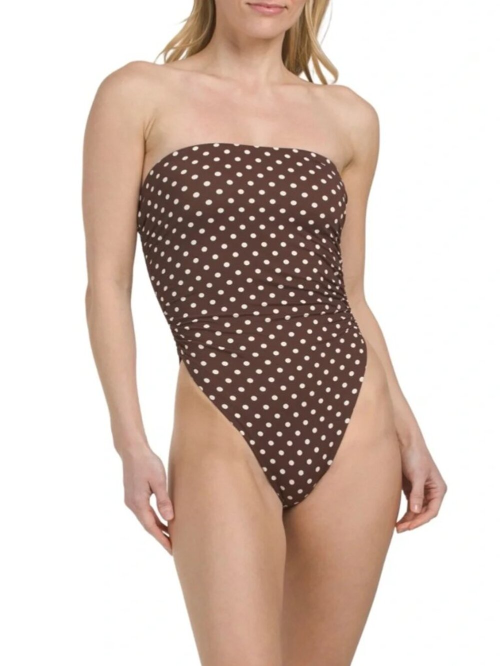 NWT Dippin’ Daisy’s S Brown Polk-A-Dot Bahia One Piece Swimsuit
